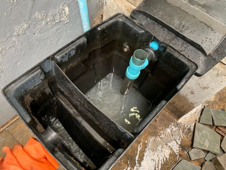 grease trap in ground